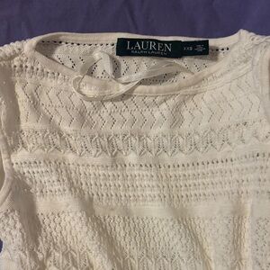 Lauren Ralph Lauren Ivory Textured Knit Top